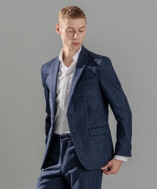 JOSEPH HOMME ライトツイディーブークレ　ジャケット ダルブルー系