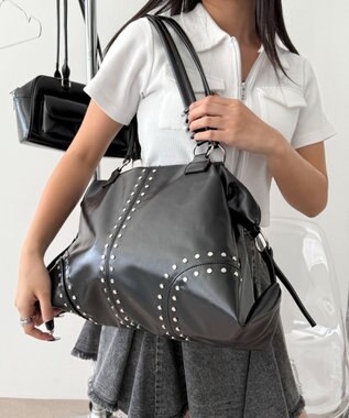 WEGO スタッズBIGボストン ブラック