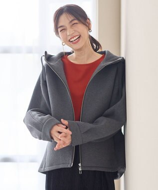 ANY L ダンボールＷジップパーカー チャコール