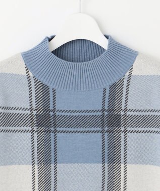 J.PRESS LADIES 【洗える】WOOLY STRETCH PLAID ニット ブルーチェック系