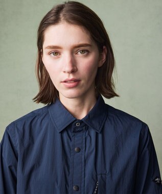 JOSEPH ABBOUD MOUNTAIN 【軽量/ストレッチ/ECO撥水】ライトワッシャーストレッチ アウトドア シャツ ネイビー系