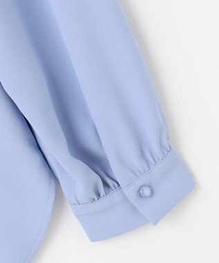 ANY SIS 【洗える】フリルネックスタンド ブラウス ライトブルー