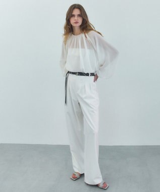 BEIGE， IVES / ゴールドビーズブラウス Ecru