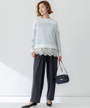 23区 【撥水加工/洗える】ナイロン2WAYストレッチ パラシュート パンツ グレー系