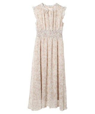 earth music&ecology ノースリ花柄ワンピース Beige