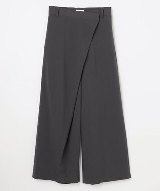 NAVE 【Nave・洗える】スパントロ ワイドラップパンツ グレー系