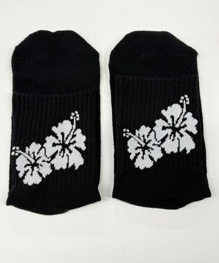 WEGO バックハイビスカスソックス ブラック