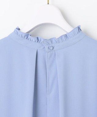 ANY SIS 【洗える】フリルネックスタンド ブラウス ライトブルー