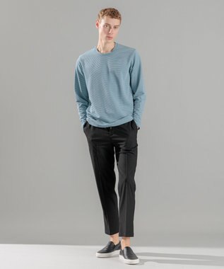 JOSEPH HOMME タックリップルジャージー　クルーネックカットソー スカイブルー系