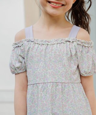 組曲 KIDS 【SS-Lサイズ】 ボタニカルフラワースイムウェア(セパレート) ラベンダー