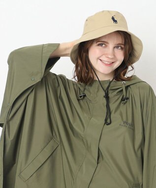 MOONBAT 【WEB限定/遮光/撥水】POLO RALPH LAUREN 晴雨兼用 バケットハット ／つば遮光生地 レインハット あご紐 キャメル