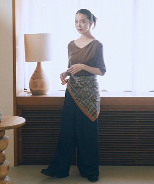 earth music&ecology 大判スカーフ Camel