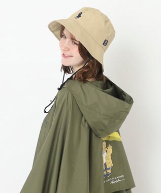 MOONBAT 【WEB限定/遮光/撥水】POLO RALPH LAUREN 晴雨兼用 バケットハット ／つば遮光生地 レインハット あご紐 キャメル