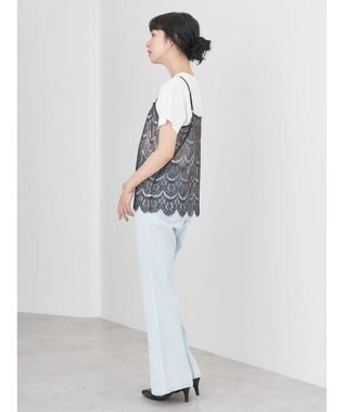 earth music&ecology ＳＥＴ２点レースキャミソール＋ＴＥＥ Black