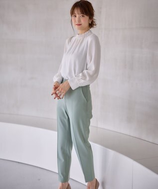 ANY SIS 【美人百花10月号掲載】ハイネックシャーリング ブラウス オフ