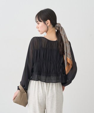 earth music&ecology 大判スカーフ Camel