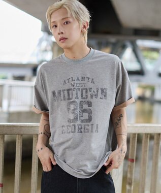 WEGO 【ユニセックス着用ITEM】バイカラーロゴT（SS） グレー