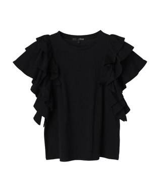 Green Parks ・ＳＵＧＡＲ　ＳＰＯＯＮ　ラッフルレイヤードＴシャツ Black