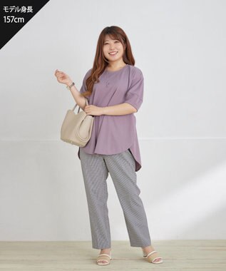 Tiaclasse 【洗える】テーパードパンツ ブラックチェック