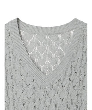 earth music&ecology クロッシェラインニットベスト Mint