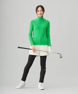 23区GOLF 【WOMEN】グランサーモリブ モックネック 保温性抜群なのに着膨れ感軽減 お出かけにも◎ ピーコックグリーン系