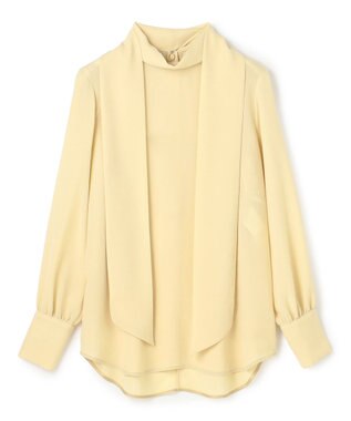 BEIGE， 【洗える】STOW / パフスリーブボウタイブラウス Mustard