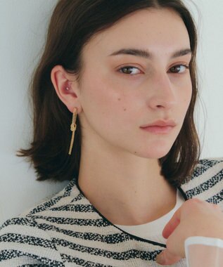 YECCA VECCA ノットボールチェーンピアス Gold