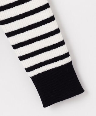 組曲 KIDS 【110-140cm】ボーダー カーディガン ブラック系1