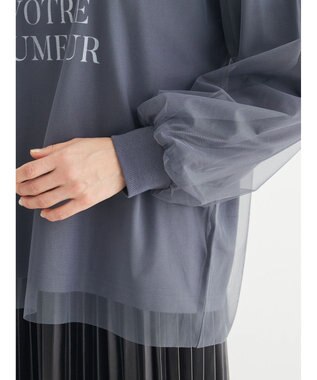 Green Parks チュールドッキングロゴプルオーバー Charcoal Gray