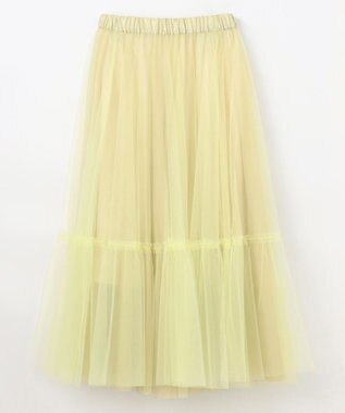 NAVE 【Nave・洗える】チュールフレアースカート イエロー系