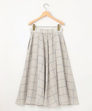 組曲 【洗える】シアーチェック スカート ベージュ系3