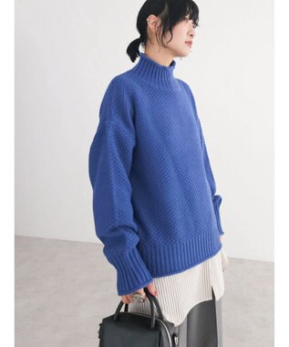 Green Parks 洗える　カノコ編みニットプルオーバー Blue