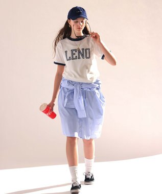 LENO RINGER T-SHIRT / リンガーTシャツ WHITE×NAVY