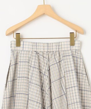 組曲 【洗える】シアーチェック スカート ベージュ系3