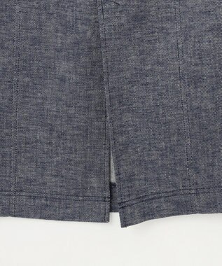自由区 【洗える】コットンリネンシャンブレー スカート インディゴ系