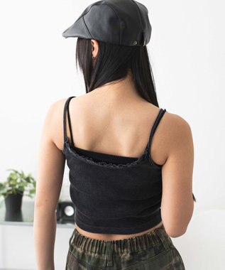 WEGO レースアップデザインキャミ スミクロ