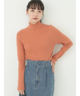 earth music&ecology やわらかタッチリブタートルネックプルオーバー