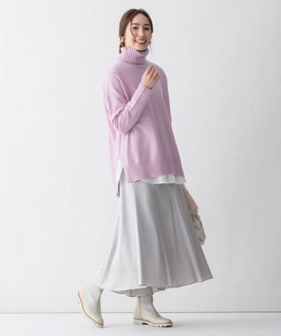 自由区 【洗える・Sサイズ有】ピュアカシミヤ タートルネックニット (検索番号:JL26) ピンク系