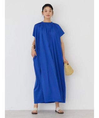 AMERICAN HOLIC 接触冷感丈違いフレンチスリーブワンピース Blue