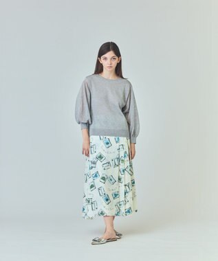 GRACE CONTINENTAL ラメシアーニットトップ グレー