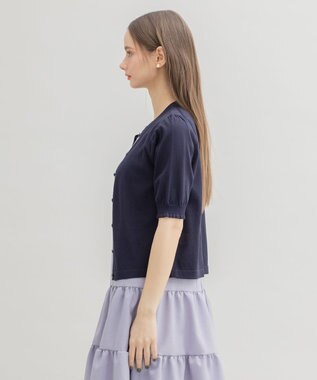 TOCCA 【洗える！】SWAN CREWNECK クルーネック カーディガン ネイビー系