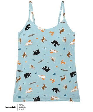 une nana cool MADE WITH 京都市動物園 カップ付きキャミソール GY