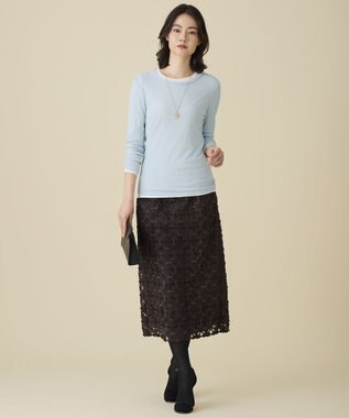 自由区 S レイヤリングシアーインナー カットソー サックスブルー