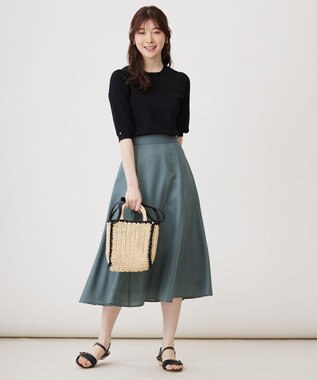 ANY SIS S 【接触冷感 ・UVケア】シアースリーブ ニット ブラック