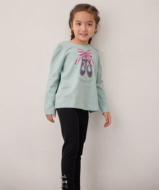 ANY KIDS ミラクルスパンコール 長袖Tシャツ ミント×バレエ