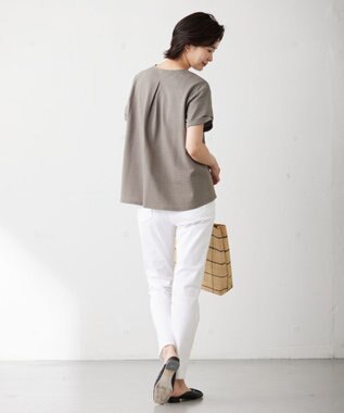 J.PRESS LADIES L 【WEB限定カラーあり・抗菌消臭・吸水速乾】サッカージャージー キーネック カットソー ブラウン系