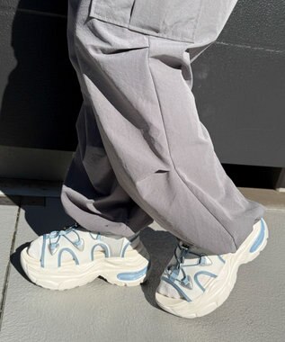 WEGO 【SMLXLサイズ展開】クリアライトソールレースアップサンダル サックス