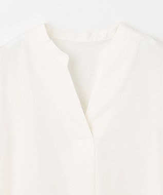 ANY 【洗濯機可】エンブロイダリー スキッパーチュニックブラウス オフ