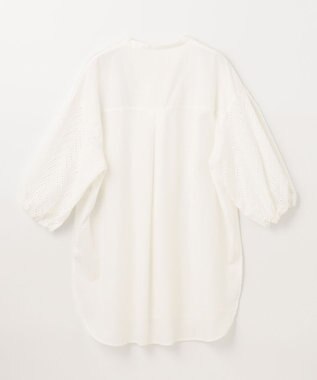 ANY 【洗濯機可】エンブロイダリー スキッパーチュニックブラウス オフ