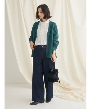 CRAFT STANDARD BOUTIQUE Ｖネックアウトリンキングカーディガン Green